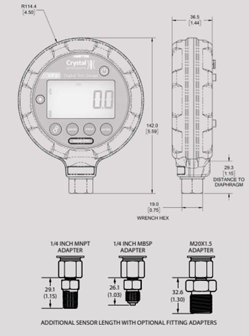 AMETEK Crystal XP3i-A16PSI 数字压力计